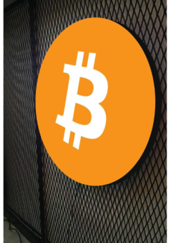 Bitcoin Logo Led Illuminated Sign Wall Light! (round)